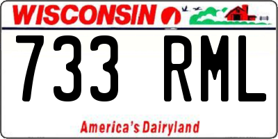 WI license plate 733RML