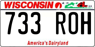 WI license plate 733ROH
