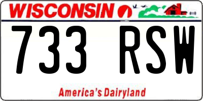WI license plate 733RSW