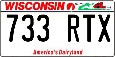 WI license plate 733RTX