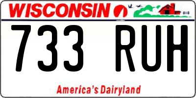WI license plate 733RUH