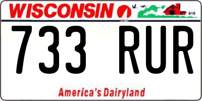 WI license plate 733RUR