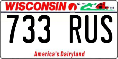 WI license plate 733RUS