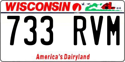 WI license plate 733RVM