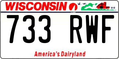 WI license plate 733RWF
