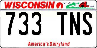 WI license plate 733TNS
