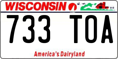 WI license plate 733TOA