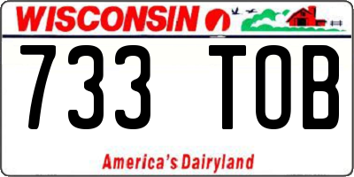 WI license plate 733TOB