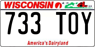 WI license plate 733TOY