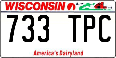 WI license plate 733TPC