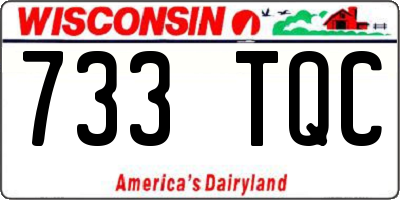 WI license plate 733TQC