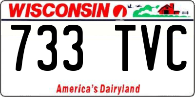 WI license plate 733TVC
