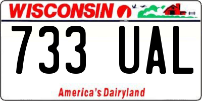 WI license plate 733UAL