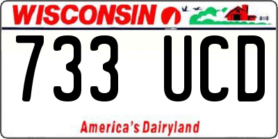 WI license plate 733UCD