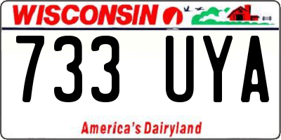 WI license plate 733UYA