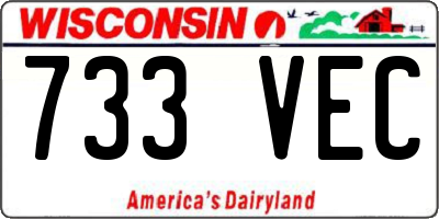 WI license plate 733VEC