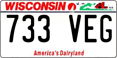 WI license plate 733VEG