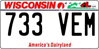 WI license plate 733VEM