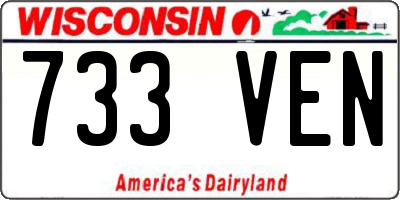 WI license plate 733VEN