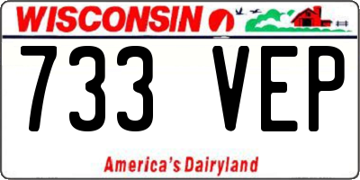 WI license plate 733VEP