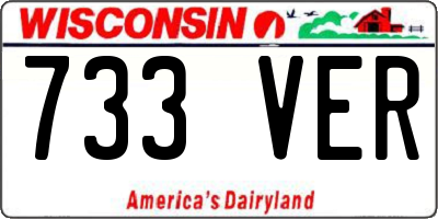 WI license plate 733VER