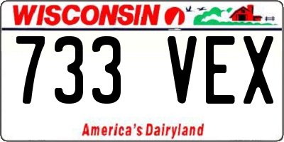 WI license plate 733VEX
