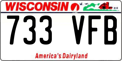 WI license plate 733VFB