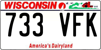 WI license plate 733VFK