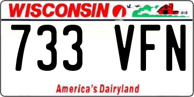 WI license plate 733VFN