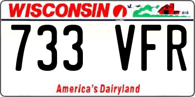 WI license plate 733VFR