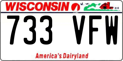 WI license plate 733VFW