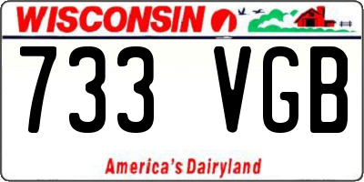 WI license plate 733VGB