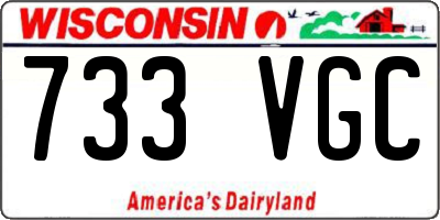 WI license plate 733VGC