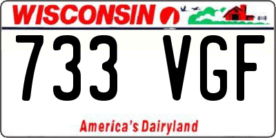 WI license plate 733VGF