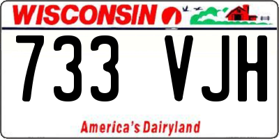 WI license plate 733VJH