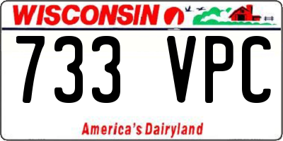 WI license plate 733VPC