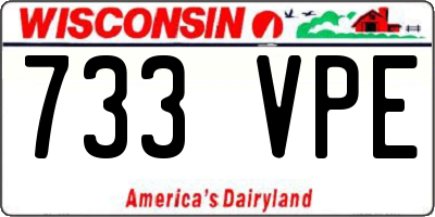 WI license plate 733VPE