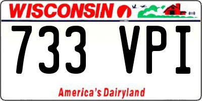 WI license plate 733VPI