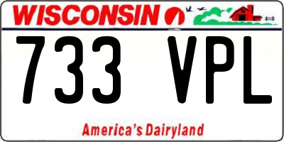 WI license plate 733VPL
