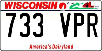 WI license plate 733VPR
