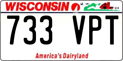 WI license plate 733VPT