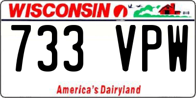 WI license plate 733VPW