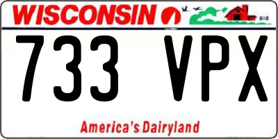 WI license plate 733VPX