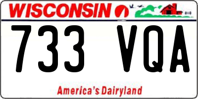 WI license plate 733VQA