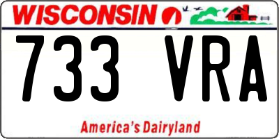 WI license plate 733VRA