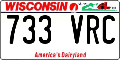 WI license plate 733VRC