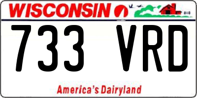 WI license plate 733VRD