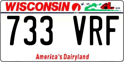 WI license plate 733VRF