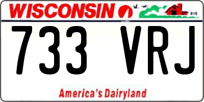 WI license plate 733VRJ