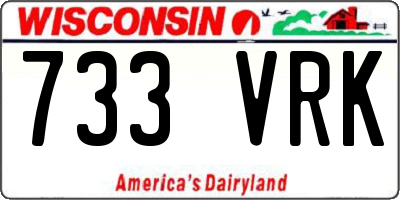 WI license plate 733VRK